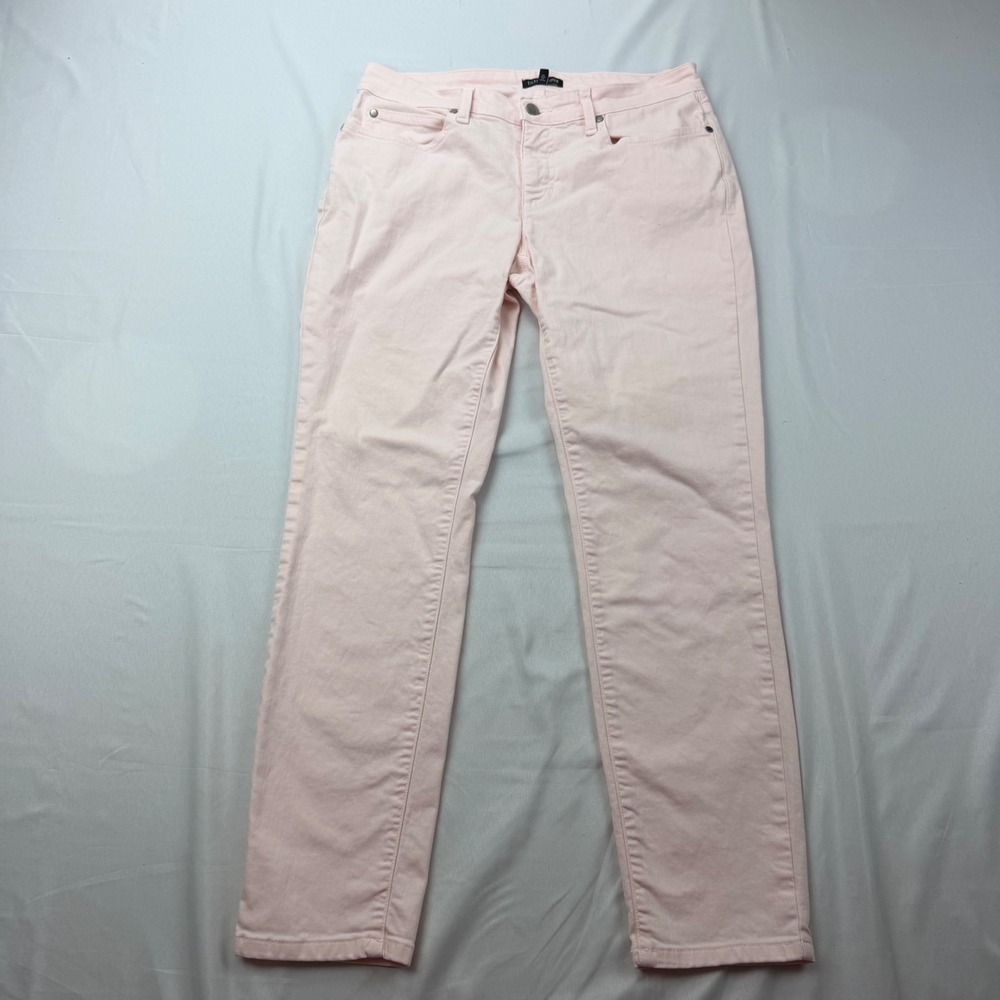 Eileen Fisher Slim Jeans Women 6 Pink Organic Cotton Stretch Denim S3GDD